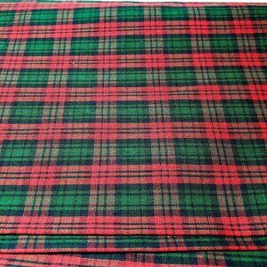 Cotton Sewing Fabric Christmas Plaid Red Green Quilt Craft Fashion 1 yd x 45"